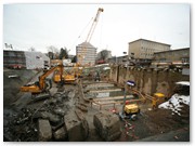 Bergungsbaugrube an der Einsturzstelle des K�lner Stadtarchivs