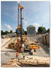 Herstellung des ersten Bohrpfahls