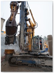 Greiferbohrung zur Bergung des versunkenen Archivguts