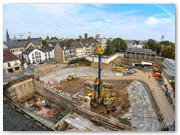 �bersicht w�hrend der Greiferbohrungen zur Archivgutbergung